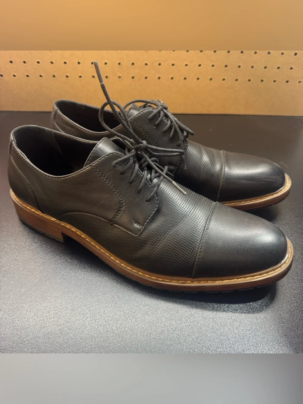 Perry Ellis Portfolio Grand Wide Black Men’s Dress Shoes Size 12